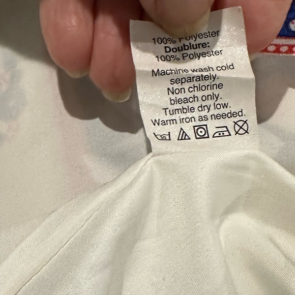 JCrew Red, White, and Blue Floral Paisley Print Shift Dress - Picture 6 of 7